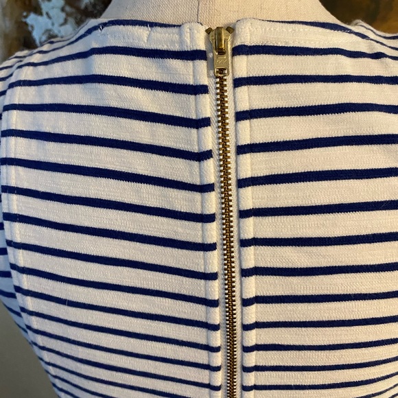 J. Crew white with blue stripes dress size 0 ~ - Picture 8 of 14